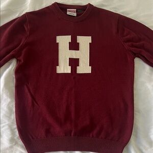 Harvard Burgundy Crewneck Sweater with White 'H' Logo